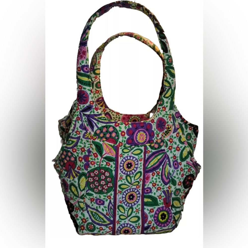 Retired Vera Bradley side-by-side tote in Viva la Vera Spring floral pattern